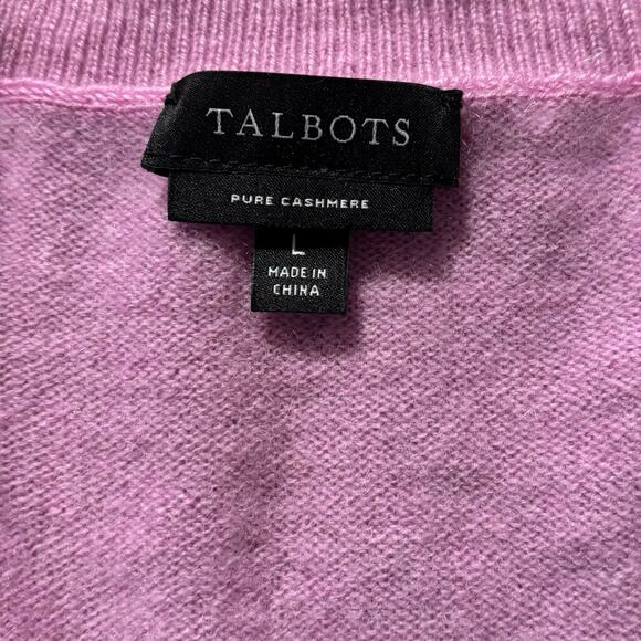 Talbots Women's Large Sweater V Neck 100% Pure Cashmere Long Sleeve - Picture 3 of 8